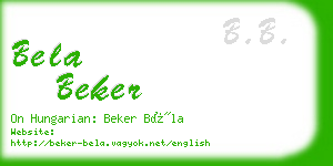 bela beker business card